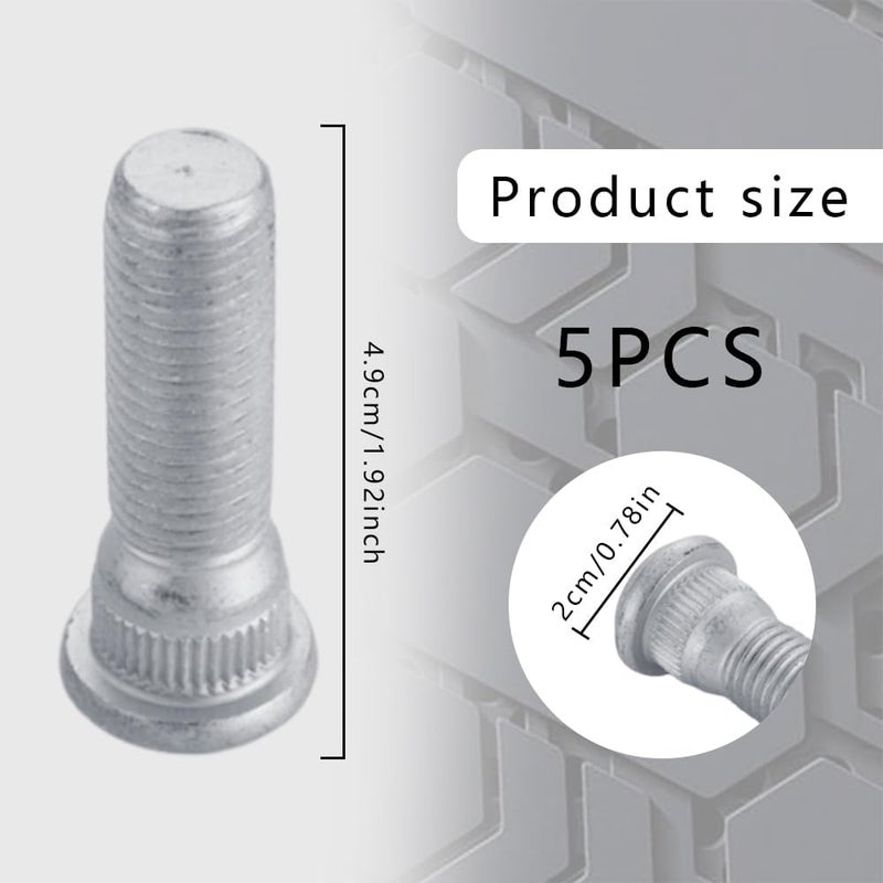 Lecctso 5PCS Wheel Studs, Wheel Hub Bolts, 49mm Long & M12x1.5 Steel Lug Bolts, Car Accessories Heavy Duty Wheel Bolt Compatible with Lexus Toyota Chevy Scion Pontiac OEM #610-266 90942-02049 - Image 2